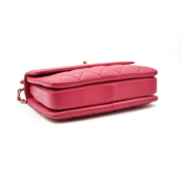 CHANEL Lambskin Quilted Small Trendy CC Flap Dual Handle Pink Gold - Picture 10 of 14